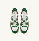 BASKET MEDALIST LOW EN CUIR BICOLORE BLANC ET VERT Autry