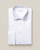 White micro weave twill shirt – french cuffs eton