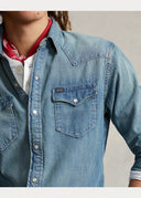 Chemise western en denim flammé Ralph Lauren