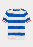 Pull torsadé à manches courtes en coton Ralph Lauren