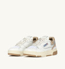 BASKET CLC EN CUIR BLANC BEIGE ET ARGENT Autry