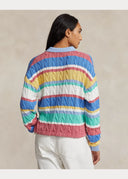 Polo torsadé rayé à manches longues Ralph Lauren