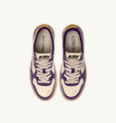 BASKET MEDALIST LOW SUPER VINTAGE EN CUIR BLANC ET VIOLET Autry