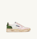 BASKET AUTRY MEDALIST LOW VINTAGE EN CUIR BLANC ET VERT