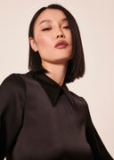 Ravel black satin dress Tara Jarmon
