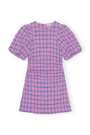 CHECK SUITING MINI DRESS  Ganni WILD ORCHID