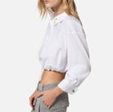 Chemise cropped en popeline de coton elisabetta franchi