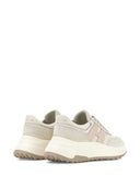 SNEAKERS HOGAN H669 SUEDE ET CUIR ECRU ROSE