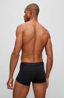 LOT DE DEUX BOXERS COURTS EN COTON STRETCH AVEC LOGOS MÉTALLISÉS Boss Black