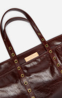 CRINKLED LEATHER L CABAS TOTE VANESSA BRUNO
