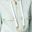 Sweat à capuche en coton jacquard avec zip elisabetta franchi