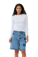 T-SHIRT FUTURE WHITE JERSEY RHINESTONE Ganni