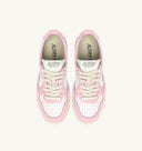 BASKET MEDALIST BAISSE EN CUIR BICOLORE BLANC ET ROSE Autry