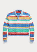 Polo torsadé rayé à manches longues Ralph Lauren