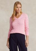 Pull col en V torsadé en coton Ralph Lauren