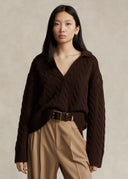 Pull polo torsadé laine-cachemire Ralph Lauren