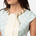Mini-robe en crêpe stretch imprimé logo avec foulard sur le décolleté elisabetta franchi