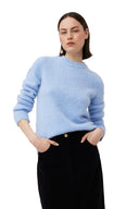 PULL BLUE BRUSHED ALPACA O-NECK Ganni