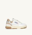 BASKET CLC EN CUIR BLANC BEIGE ET ARGENT Autry