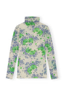 PRINTED MESH LONG SLEEVE ROLLNECK Ganni