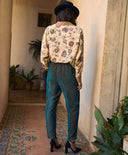 PANTALON VISCHIO EN VELOURS FLUIDE CÔTES BICOLORES - AI 23 - OCTANE Momoni