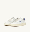 BASKET MEDALIST BAISSE EN CUIR BLANC ET BLEU Autry