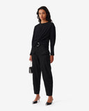 COLINE ROUND NECK PLEATED TOP IRO