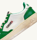 BASKET MEDALIST LOW SUPER VINTAGE EN CUIR BLANC ET VERT