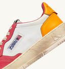 BASKET MEDALIST LOW SUPER VINTAGE EN CUIR BLANC, ROSE ET ORANGE