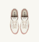 BASKET MEDALIST LOW EN CUIR DE CHEVRE BLANC ET EN DAIM ROSE