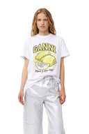 T-SHIRT WHITE RELAXED LEMON Ganni