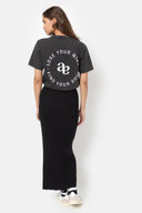 Illico Ribbed Skirt | Black Ame