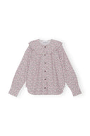PRINTED COTTON DOUBLE-COLLAR SHIRT Ganni