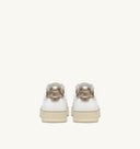 BASKET MEDALIST LOW EN CUIR BLANC ET OR Autry