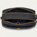 SAC LILY Cuir embossé croco noir Claris Virot