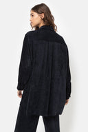 Ilena Velvet Oversized Shirt | Dark Blue Ame