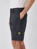 Bermuda bleu marine en coton avec logo Stone Island