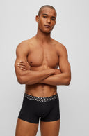 LOT DE DEUX BOXERS COURTS EN COTON STRETCH AVEC LOGOS MÉTALLISÉS Boss Black