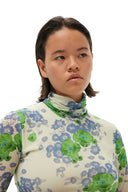 PRINTED MESH LONG SLEEVE ROLLNECK Ganni