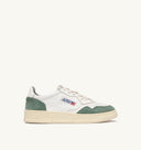 BASKET AUTRY MEDALIST LOW CUIR BLANC DAIM MILITAIRE