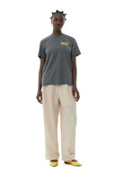 T-SHIRT GREY RELAXED LOVECLUB Ganni