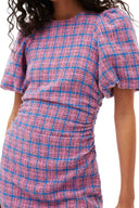 CHECK SUITING MINI DRESS  Ganni WILD ORCHID