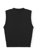 BLACK COTTON ROPE VEST Ganni