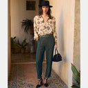 PANTALON VISCHIO EN VELOURS FLUIDE CÔTES BICOLORES - AI 23 - OCTANE Momoni