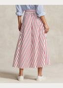 Jupe trapèze rayée en coton Ralph Lauren
