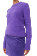PURPLE BRUSHED ALPACA O-NECK Ganni