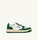 BASKET MEDALIST LOW EN CUIR BICOLORE BLANC ET VERT Autry