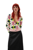 GRAPHIC COTTON V-NECK CARDIGAN Ganni