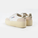 SNEAKERS AUTRY MEDALIST PLATFORM LOW EN DAIM BLANC ET PLATINUM