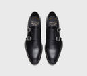 chaussure Doucal's DOUBLE BOUCLE EN CUIR NOIR